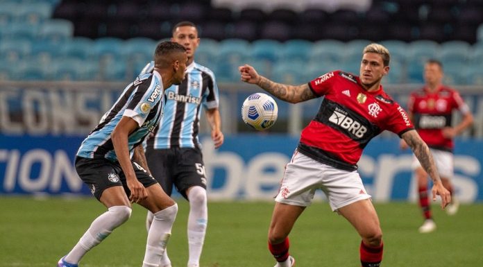 Com um a menos, Grêmio busca empate contra o Flamengo e ainda respira no Brasileirão