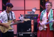 Bicampeão da Libertadores, Gustavo Scarpa toca guitarra e faz bonito na TV