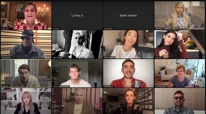 Elton John faz a chamada de Zoom mais quente do ano com Eddie Vedder, Lil Nas X, Dua Lipa e mais