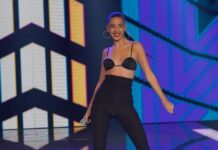 Marina Sena canta ‘Material Girl’, um clássico de Madonna, no palco do ‘Caldeirão’