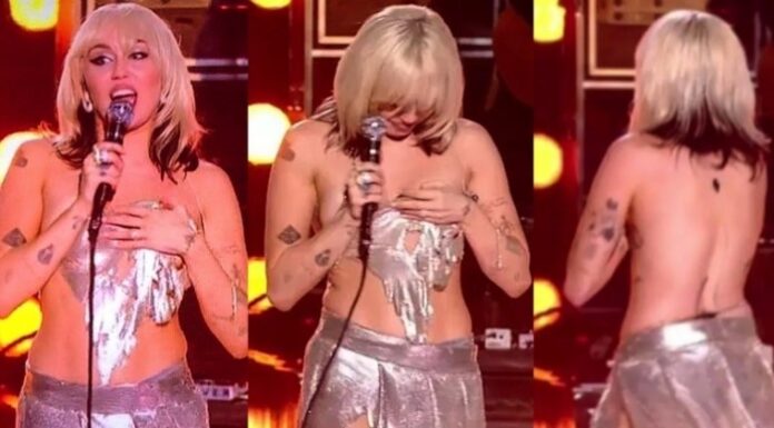 Miley Cyrus sofre problema com figurino e perde o top durante show de réveillon. Veja! – Música