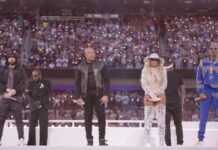 Eminem, Dr. Dre, Snoop Dogg, Kendrick Lamar e Mary J. Blige se apresentam no Super Bowl LVI – Música