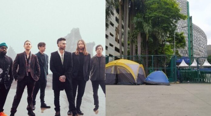 Fãs do Maroon 5 acampam em portão do Allianz Parque, em São Paulo, para show em abril – Entretenimento