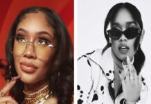Saweetie mostra o trecho da música feito juntamente com a sua parceria H.E.R.